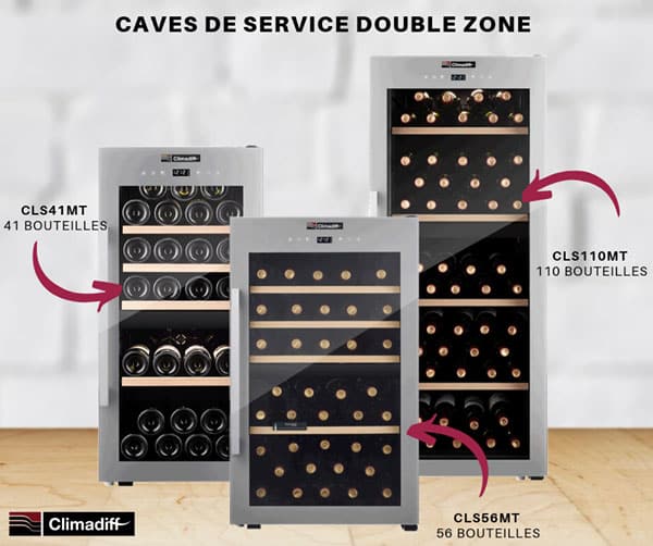 Cave à vin de service Double Zone Climadiff